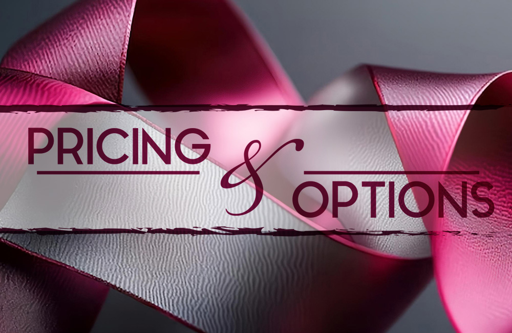 SEISMIC SOUND - Wedding Package Pricing and Options: Close-up image of flowing crimson and slate blue ribbon